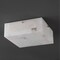 Jonathan Y Giulia 13" 2-Light Modern Contemporary Alabaster/Iron Square LED Flush Mount, White Marbling/Brass Go JYL1201A - alternate 2
