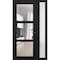 Vdomdoors Front Exterior Prehung FiberGlass Door Clear Glass See-through / Manux 8555 Matte Black Clear Glass MANUX8555EXD-BLK-W36+16 x H80-RH - alternate 4