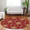 Homeroots 8' Orange And Gold Round Geometric Washable Indoor Outdoor Area Rug 613448 - alternate 4