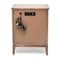 Homeroots 28" Brown And Green Solid Wood Square Distressed Carved Geometric Two Drawer Nightstand w/ USB Port 571347 - alternate 6