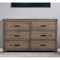 Homeroots 60" Gray Solid Wood Six Drawer Double Dresser 524110 - alternate 3