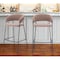 Homeroots Set of Two 30" Brown and Black Shearling and Steel Low Back Bar Height Bar Chairs 555743 - alternate 5
