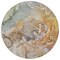 Homeroots 8' Round Gray and Gold Round Abstract Washable Non Skid Indoor Outdoor Area Rug 559164 - alternate 2