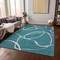 Homeroots 9' X 12' Teal Blue And Ivory Abstract Washable Indoor Outdoor Area Rug 597527 - alternate 4