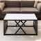 Homeroots 35" White And Black Steel Square Coffee Table 521980 - alternate 3