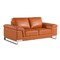 Homeroots 73in Camel And Silver Genuine Leather Loveseat 329610 - alternate 4