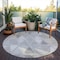 Homeroots 8' Gray Silver And Ivory Round Geometric Washable Indoor Outdoor Area Rug 583048 - alternate 3