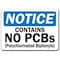 Signmission Safety Sign, 14 in Height, Plastic, Contains No PCBs NS-Contains No PCBs - alternate 1
