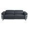 Homeroots 83" Dark Gray Italian Leather USB Reclining Sofa With Silver Legs 482206 - alternate 1