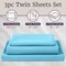Lavish Home 3-Piece Brushed Microfiber Twin Sheet Set Bedding with Fitted and Flat Sheets Plus Pillowcase 66-MF75S-T-LTBL - alternate 3