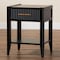 Baxton Studio Primrose Mid-Century Black Fluted Wood 1-Drawer Nightstand 249-13830-ZORO - alternate 4