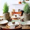Martha Stewart Faux Bois 12 Piece Stoneware Dinnerware Set in White 77539.12 - alternate 2