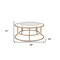 Homeroots Clear White and Gold Glass And Faux Marble And Iron Round Frame Nested Coffee Tables, 2PK 347396 - alternate 2