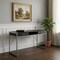 Homeroots 48" Dark Brown and Silver Computer Desk With Two Drawers 333488 - alternate 2