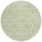 Homeroots 8' Artichoke Green And Ivory Round Geometric Washable Indoor Outdoor Area Rug 594823 - alternate 3