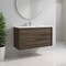 Homeroots 40" Dark Brown Wood Floating Bathroom Vanity With White Sink And Two Drawers 624114 - alternate 3