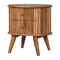Homeroots 20" Brown Solid Wood Round Two Drawer Nightstand 651566 - alternate 2