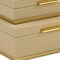 Homeroots Set of Two Taupe And Gold Nesting Decorative Storage Boxes With Lids, 2PK 712918 - alternate 2