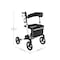 Flash Furniture HERCULES Folding Rollator Walker with Adjustable Height, 360 Swivel, and Hand Brakes in White/Black DC-HY8516L-WHTBLK-GG - alternate 3