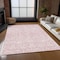 Homeroots 10' X 14' Pink And Ivory Damask Washable Indoor Outdoor Area Rug 595186 - alternate 3