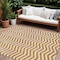 Homeroots 8' X 10' Orange And Beige Chevron Washable Indoor Outdoor Area Rug 595334 - alternate 1