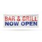 Signmission Bar and Grill Now Open, 36 Inch x 96 Inch, Vinyl Banner B-96-30478 - alternate 1