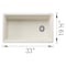 Blanco Inteos SILGRANIT 33in Single Bowl Reversible Undermount Workstation Kitchen Sink - Soft White 443318 - alternate 2