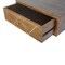 Homeroots 18" Brown Solid Wood Geometric Brass Inlay One Drawer Floating Nightstand 651513 - alternate 2
