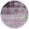 Homeroots 8' Purple Round Ombre Washable Indoor Outdoor Area Rug 563669 - alternate 5