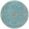 Homeroots 8' Aqua And Teal Blue Round Medallion Washable Indoor Outdoor Area Rug 616258 - alternate 2