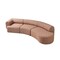 Homeroots Orange Boucle Modular Curved Three Piece Sectional With Toss Pillows 643975 - alternate 5