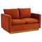 Leisuremod Nervo Upholstered Velvet Loveseat with Gold Frame, Orange Marmalade NS55OR - alternate 1
