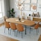 Leisuremod 82.7 in W, 29.5 in L, Manufactured Wood/Steel/Velvet, Natural Wood/Beige TT84-CNW18-BG - alternate 4