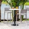 Homeroots Set of Four 30" Taupe Faux Rattan Heavy Duty Plastic Outdoor Bar Height Chairs 565347 - alternate 4