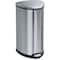 Safco 10 gal. Stainless Steel Half-Round Wastebasket, Silver 9687SS - alternate 1
