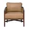 Homeroots 32" Brown Genuine Leather Arm Chair 605680 - alternate 4