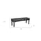 Homeroots 58" Black Floral Distressed Solid Wood Dining Bench 522089 - alternate 2