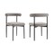 Homeroots Set of Two Gray And Black Upholstered Polyester Open Back Dining Side Chairs 569406 - alternate 4