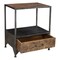 Homeroots 28" Brown And Dark Gray Steel and Solid Wood Distressed One Drawer Nightstand 565302 - alternate 2