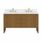 James Martin Vanities Hudson 60" Double Vanity, Honey Oak w/ 3 CM White Zeus Silestone Top 435-V60D-HNO-3WZ - alternate 2