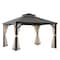 Sunjoy 10.5 ft. x 12.5 ft. Brown Steel Gazebo with 2-tier Hip Roof Hard Top A102006902 - alternate 1