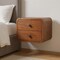 Homeroots 12" Chestnut Solid Wood Two Drawer Floating Nightstand 722554 - alternate 3