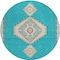 Homeroots 8' Teal Blue Brown And Ivory Round Oriental Washable Indoor Outdoor Area Rug 598444 - alternate 4