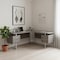 Homeroots 71" Taupe and Silver L Shape Computer Desk With Three Drawers 333469 - alternate 4