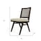 Homeroots Set of Two Dark Brown And Gray Wood Cane And Upholstery Dining Side Chairs 576834 - alternate 6