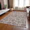 Homeroots 5' X 8' Taupe And Ivory Geometric Washable Indoor Outdoor Area Rug 613050 - alternate 3