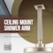Supplygiant 10 in Straight Ceiling Mount Shower Arm, Flange, Square Arm for Rain Showerhead, Nickel Finish 74-TB32DT-O - alternate 2
