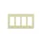 Decora Wallplate, 4-1/2 in L, 8.18 in W, 4 -Gang, Thermoset Plastic, Light Almond, Smooth 80412-T - alternate 2