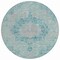 Homeroots 8' Teal Blue Round Floral Medallion Washable Indoor Outdoor Area Rug 607946 - alternate 3