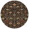 Homeroots 8' Black Brown And Red Round Floral Washable Indoor Outdoor Area Rug 603403 - alternate 4